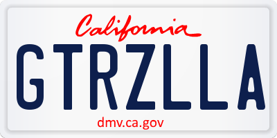 CA license plate GTRZLLA