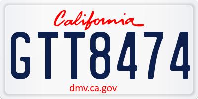 CA license plate GTT8474