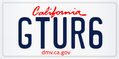 CA license plate GTUR6