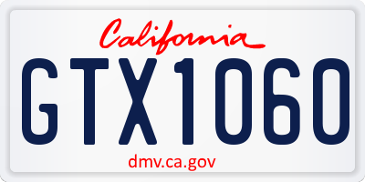 CA license plate GTX1060