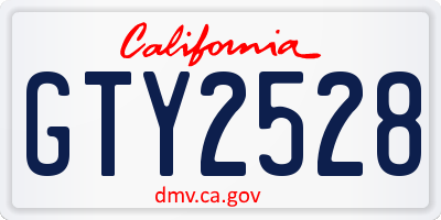 CA license plate GTY2528