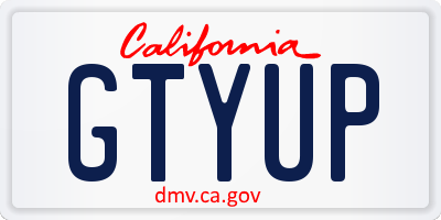 CA license plate GTYUP