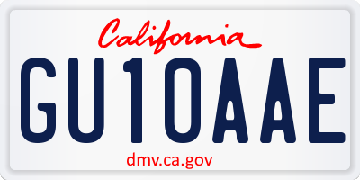 CA license plate GU10AAE