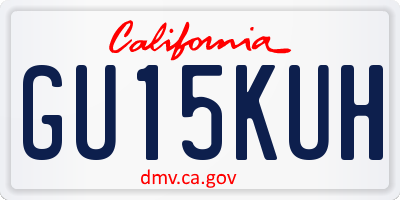 CA license plate GU15KUH