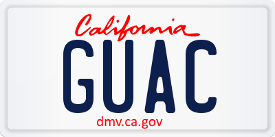 CA license plate GUAC