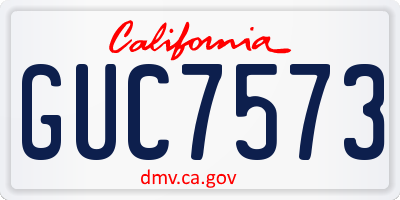 CA license plate GUC7573