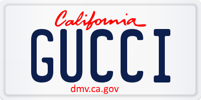 CA license plate GUCCI