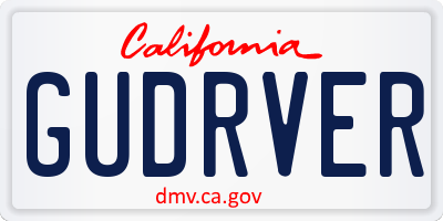 CA license plate GUDRVER