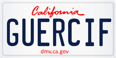 CA license plate GUERCIF