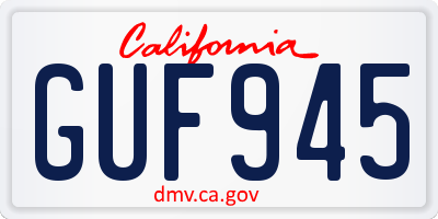 CA license plate GUF945