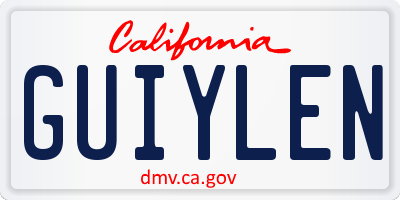 CA license plate GUIYLEN