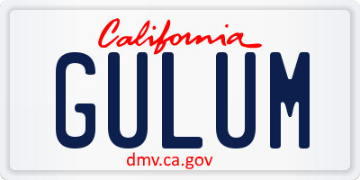 CA license plate GULUM