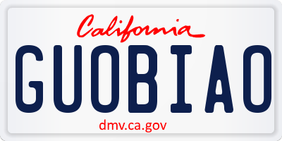 CA license plate GUOBIAO