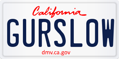 CA license plate GURSL0W