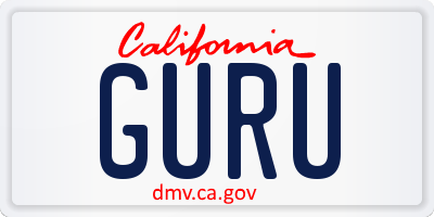 CA license plate GURU