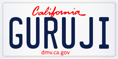 CA license plate GURUJI