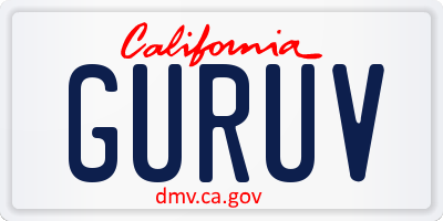 CA license plate GURUV