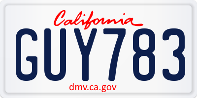 CA license plate GUY783