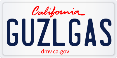 CA license plate GUZLGAS