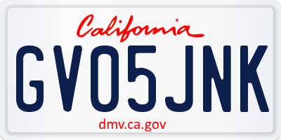 CA license plate GV05JNK