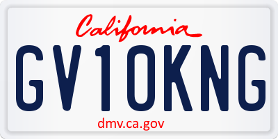 CA license plate GV10KNG