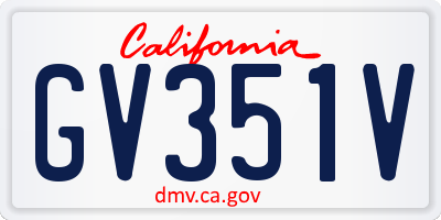 CA license plate GV351V