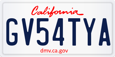 CA license plate GV54TYA