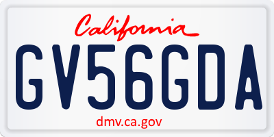 CA license plate GV56GDA