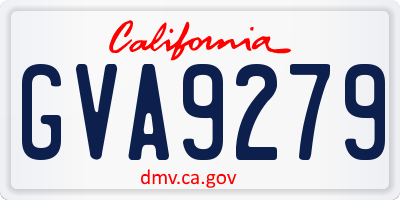 CA license plate GVA9279