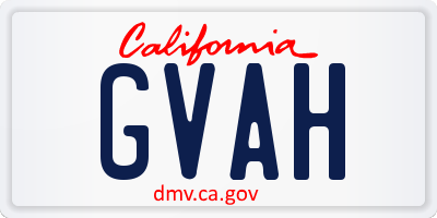 CA license plate GVAH