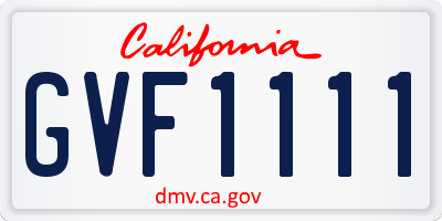 CA license plate GVF1111