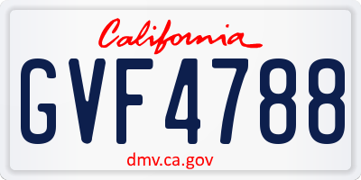 CA license plate GVF4788