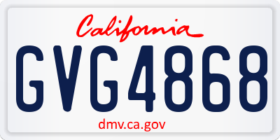 CA license plate GVG4868