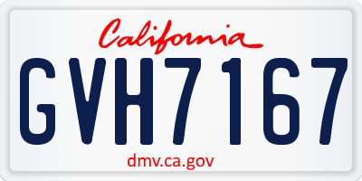 CA license plate GVH7167