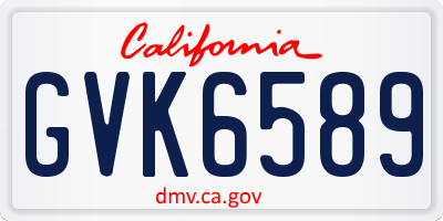 CA license plate GVK6589