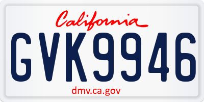 CA license plate GVK9946