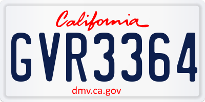 CA license plate GVR3364