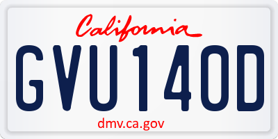 CA license plate GVU140D