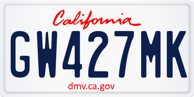 CA license plate GW427MK