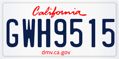 CA license plate GWH9515