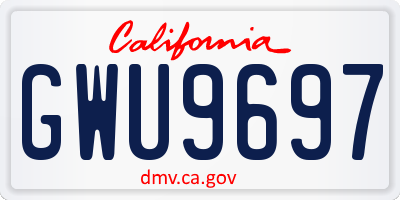 CA license plate GWU9697