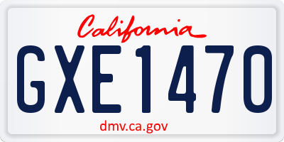 CA license plate GXE1470