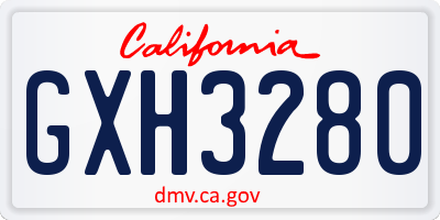 CA license plate GXH3280