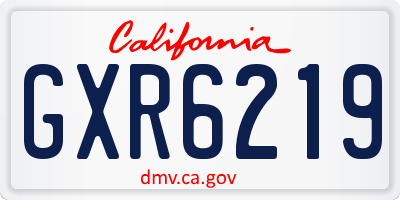 CA license plate GXR6219