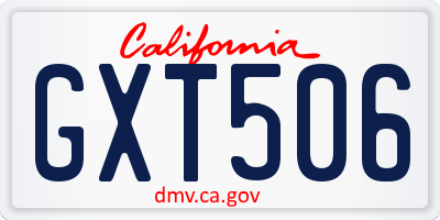 CA license plate GXT506