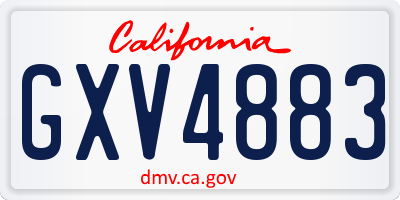 CA license plate GXV4883