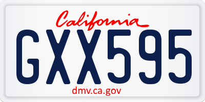 CA license plate GXX595