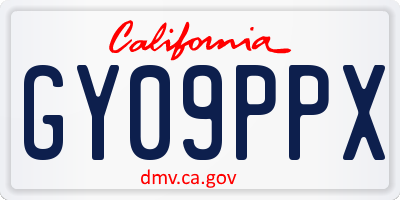 CA license plate GY09PPX