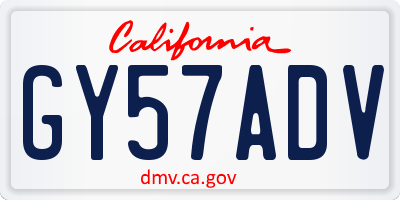 CA license plate GY57ADV