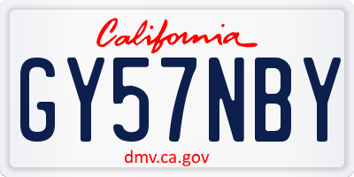 CA license plate GY57NBY